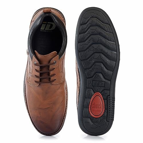 ID Tan Lace-Up Dual Shade Casual Shoes for Men - Image 5