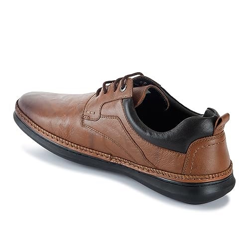 ID Tan Lace-Up Dual Shade Casual Shoes for Men - Image 3