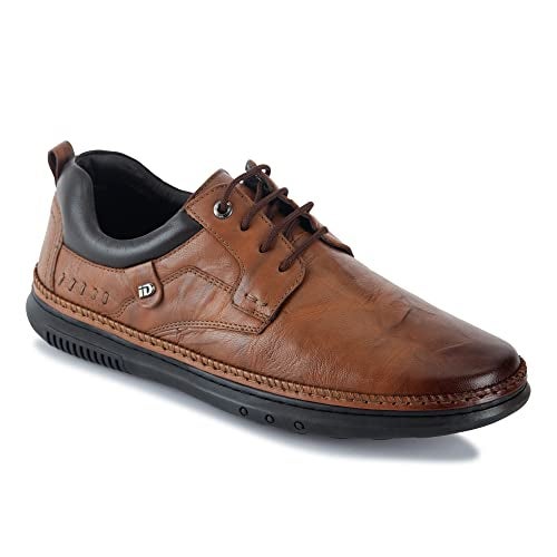 ID Tan Lace-Up Dual Shade Casual Shoes for Men - Image 1