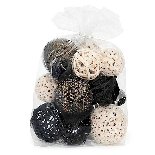 ANDALUCA Decorative Balls Bag Bowl Filler Home Decor (Black & White) - Image 2