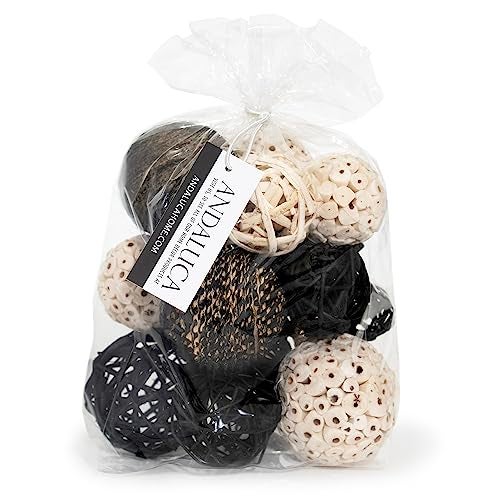 ANDALUCA Decorative Balls Bag Bowl Filler Home Decor (Black & White) - Image 1