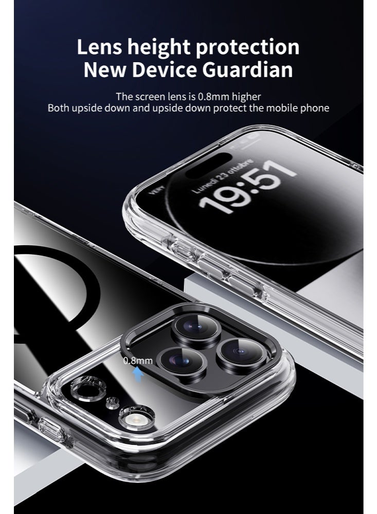 Magnetic Compatible with iPhone 17 Pro Case , Upgraded Compatible with Magsafe Non-Yellowing Protective Shockproof Bumper Phone Cover - Black - Image 5