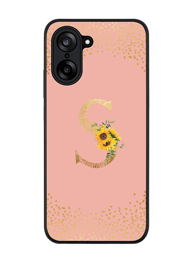 Stylizedd For OnePlus Nord CE5 / Ace 5 Racing Case,Slim fit Camera Protection, Shockproof Thin Phone cover  - Custom Floral Monogram - S  (Rose Pink )