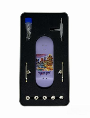 LEEFAI Pro Fingerboard Complete Set Up 34 96mmMaples Wood Deck UV Printing Graphic 40 Trucks 5 Urethane 65d WheelsOp3ra Oriented Vibes - Image 1