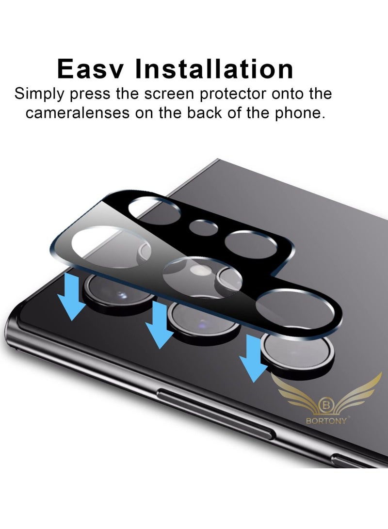BORTONY S22 Ultra Camera Lens Protector Scratch Resistant Glass for Galaxy S22 Ultra Pack of 2 Camera Lens - Image 5