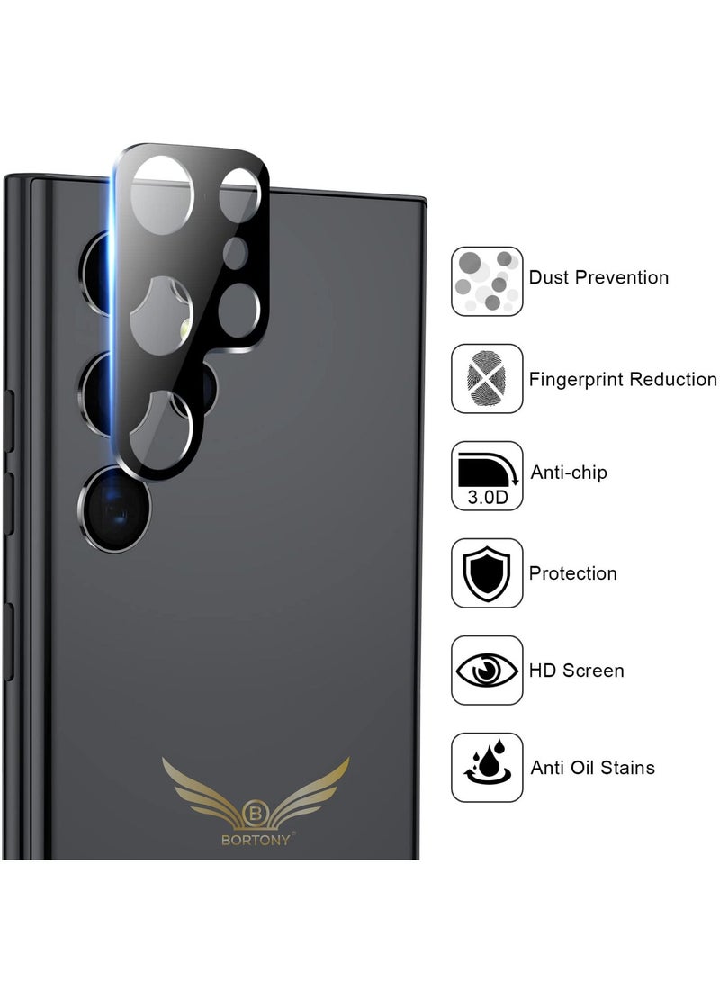 BORTONY S22 Ultra Camera Lens Protector Scratch Resistant Glass for Galaxy S22 Ultra Pack of 2 Camera Lens - Image 4