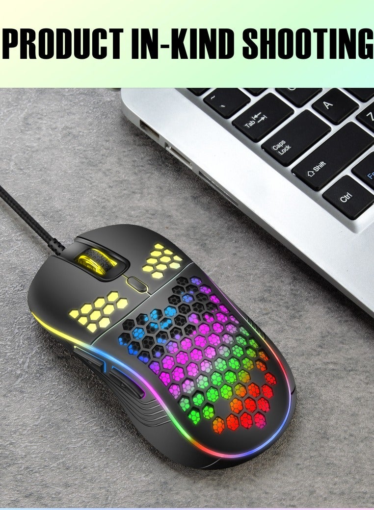 داتا زون ماوس قيمنق سلكي باللون الأسود مع إضاءة RGB – تصميم خفيف الوزن ومثالي للاعبين - Image 3