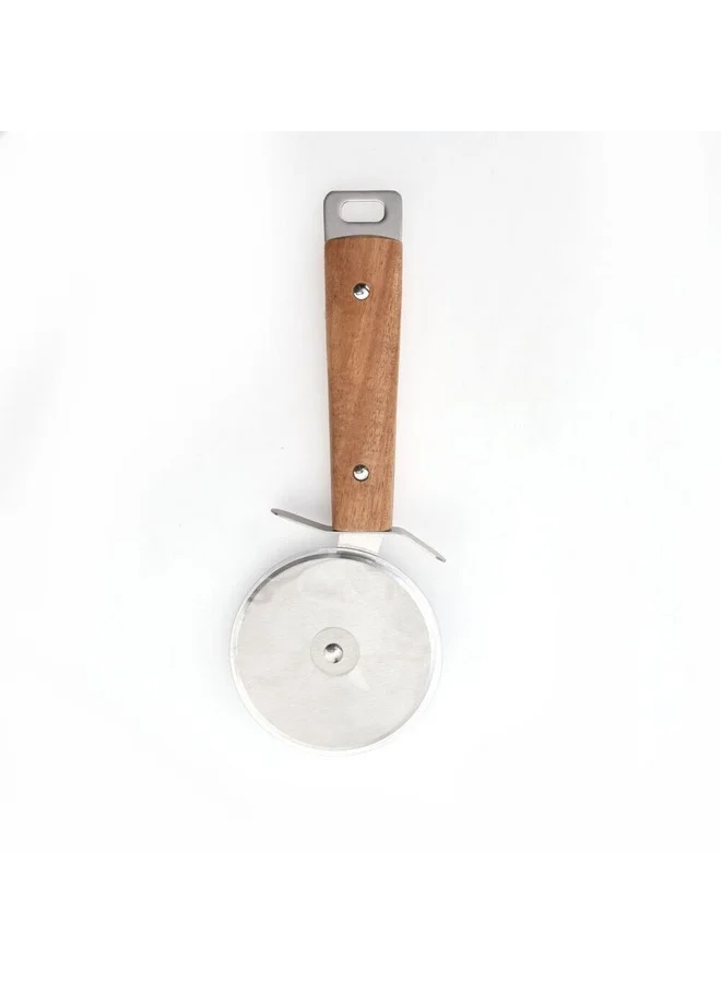 PARFAIT Stainless Steel Pizza Cutter with Acacia Wood Handle Brown and Silver N-C212KA0096