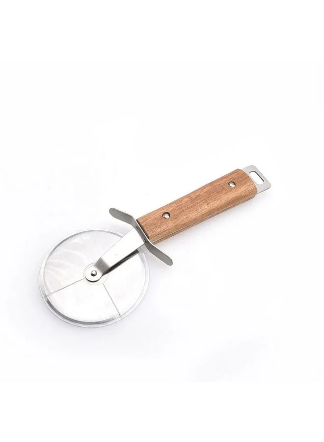 PARFAIT Stainless Steel Pizza Cutter with Acacia Wood Handle Brown and Silver N-C212KA0096