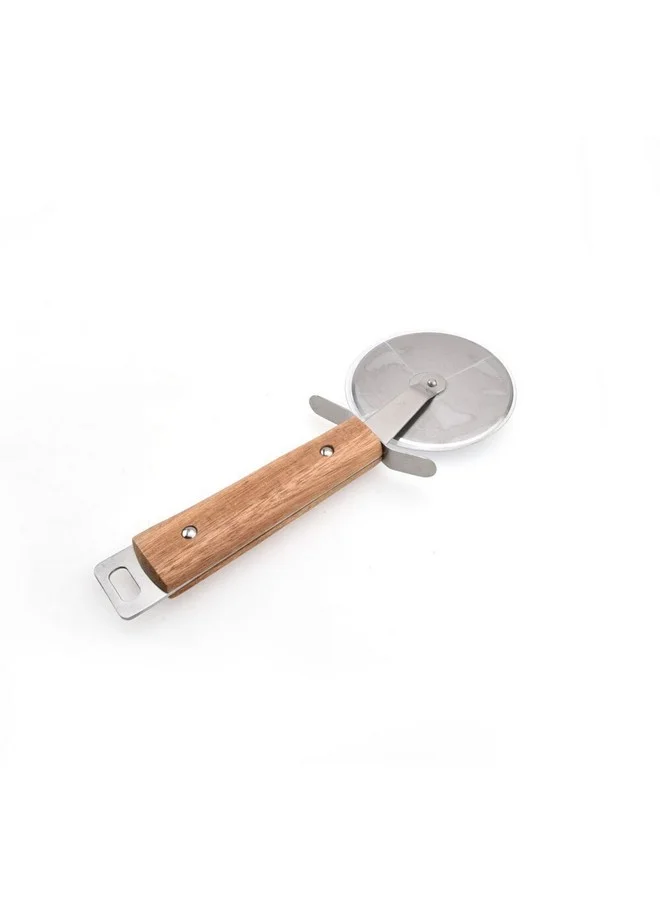 PARFAIT Stainless Steel Pizza Cutter with Acacia Wood Handle Brown and Silver N-C212KA0096