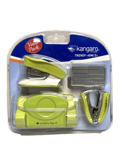 Kangaro 4-Piece Stapler and Punch With Accessories Set Assorted Colours  - Image 2