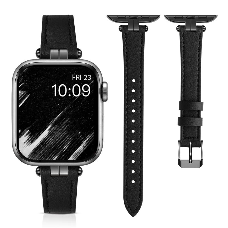 Bluejw Replace the Watch Strap with Genuine Slim Thin Leather Band – Soft Leather Replacement Strap with Dumbbell Design for Comfortable Fit - Image 2
