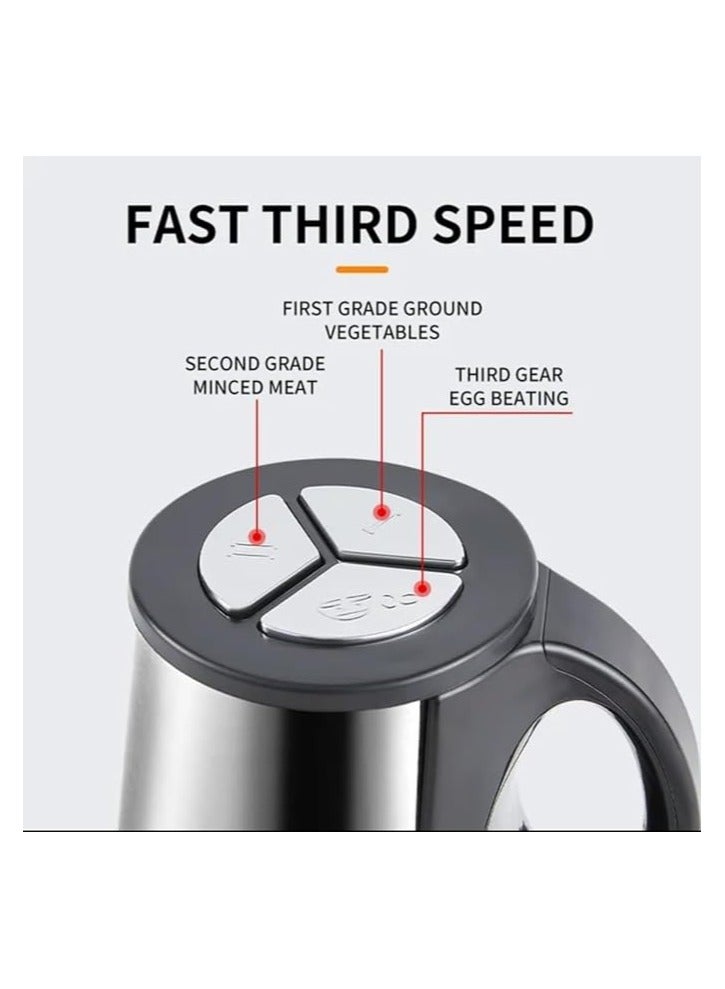 ECVV Food Chopper Meat Mincer 3L 300W Electric Meat Grinder Blender Mincer Mixer Meat Chopper Stainless Steel Electric Chopper Automatic Food Processor Machine - Image 1