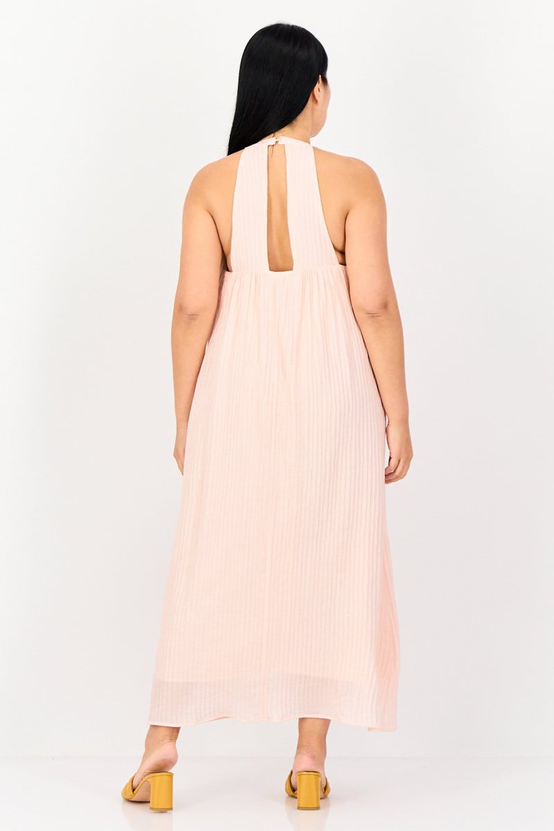 bebe Women Textured Midi Dress, Light Pink  - Image 4