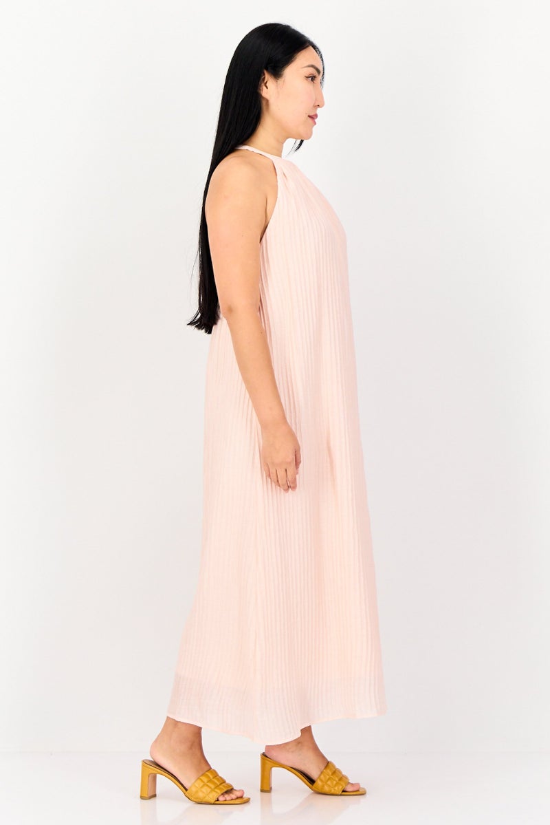 bebe Women Textured Midi Dress, Light Pink  - Image 3