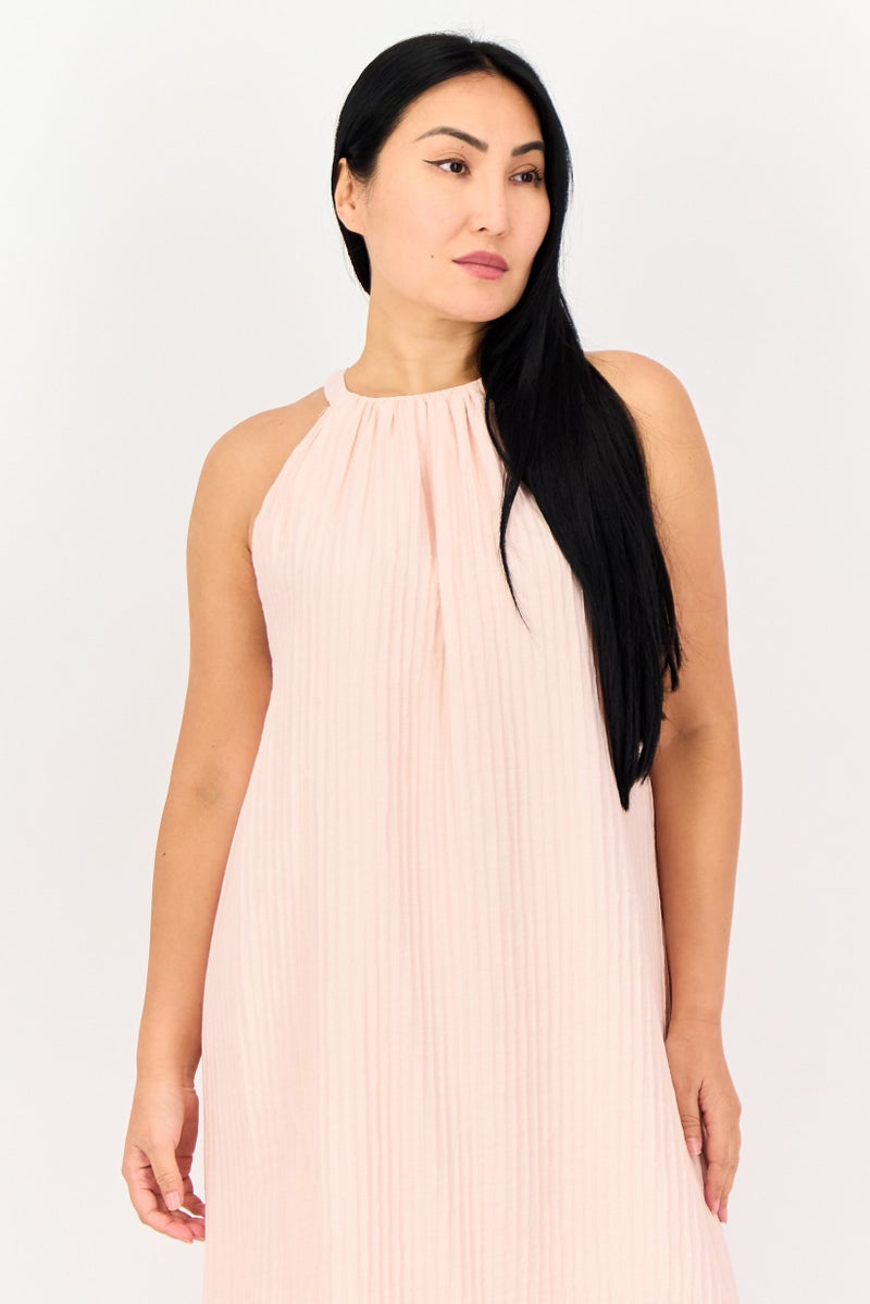 bebe Women Textured Midi Dress, Light Pink  - Image 2