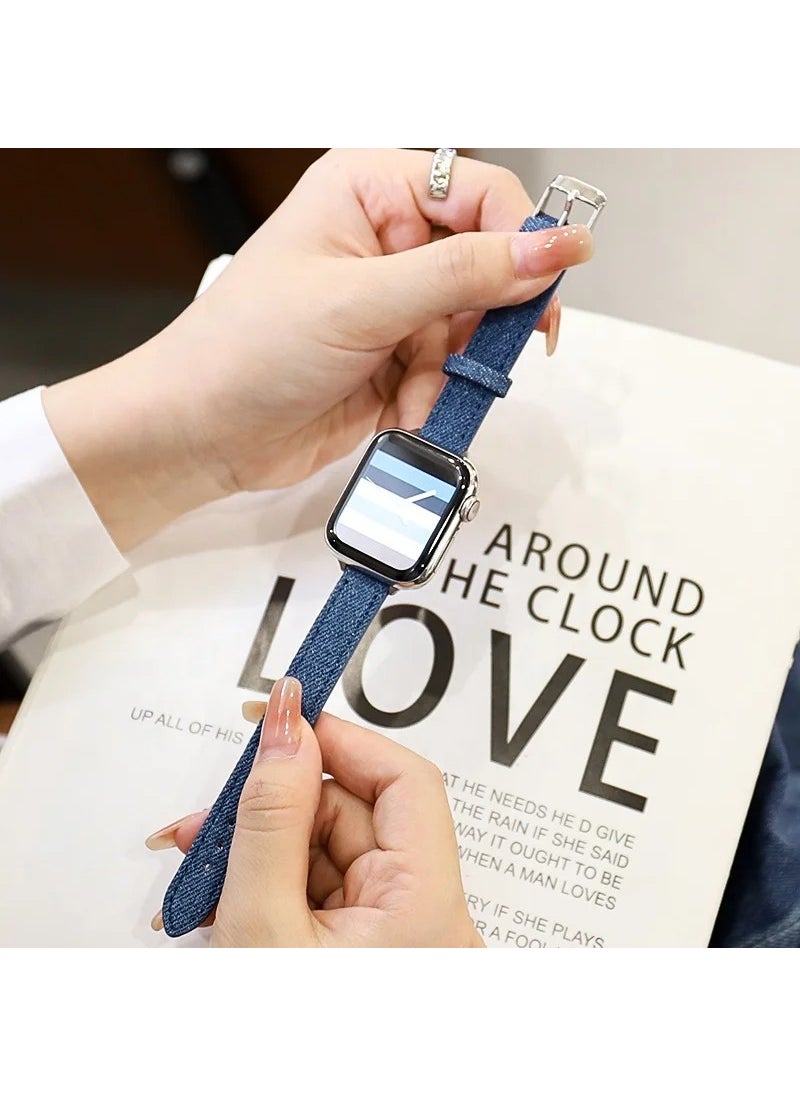 PSGT - Apple Watch Compatible 42MM 44MM 45MM 49MM 1/2/3/4/5/6/se/7/8/ultra Band Loop Band Jean Band - Image 1