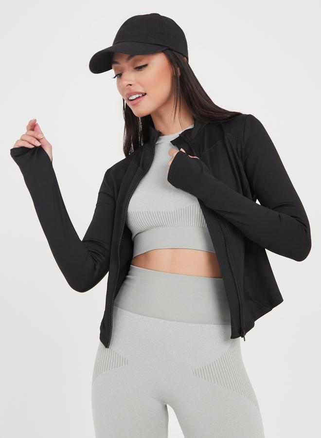 ستايلي اكتيف جاكيت رياضي بأكمام طويلة وفتحات للإبهام - Image 3