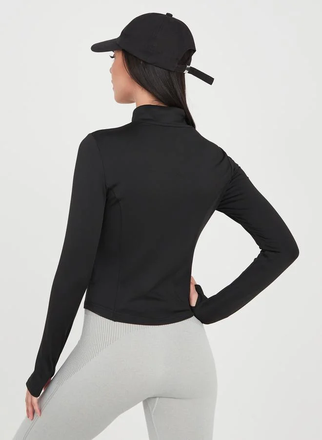 ستايلي اكتيف جاكيت رياضي بأكمام طويلة وفتحات للإبهام