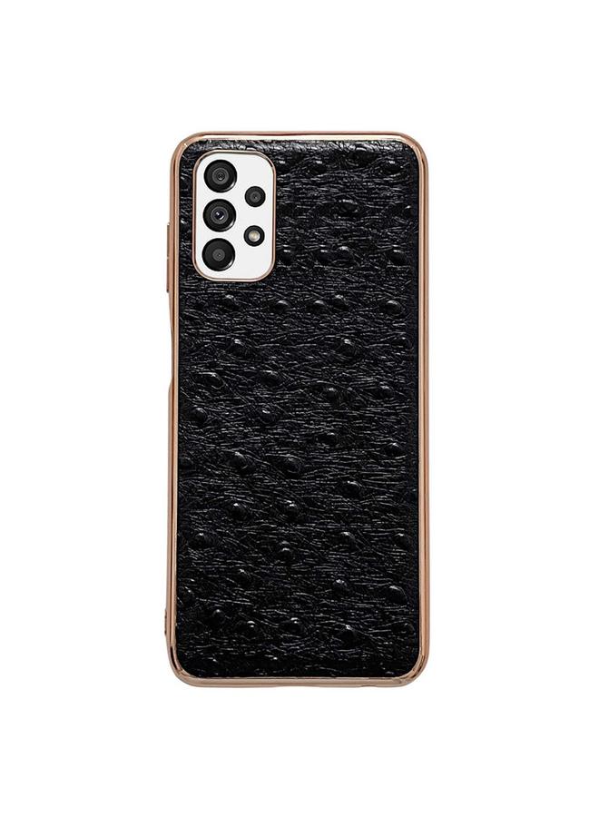 S-TOP Case For Samsung Galaxy A23 4G Genuine Leather Ostrich Texture Series Nano Electroplating Phone Case - Image 1