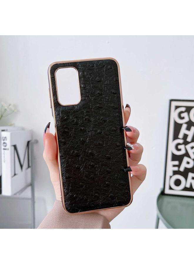 S-TOP Case For Samsung Galaxy A23 4G Genuine Leather Ostrich Texture Series Nano Electroplating Phone Case - Image 2