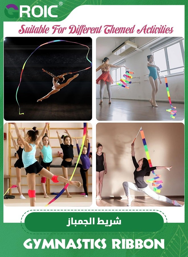 GROIC 2-Pcs Ribbon Wands Colorful Dance for Kids, 78.74 Inch Rhythmic Gymnastics Ribbon Dancer Wand with Rod, Soft Ribbon Twirling Dance Streamers for Kids Girls Adults Artistic Dancing - Image 5