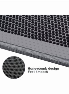 HQ Pet Cat Litter Mat Double-Layer Sand Cat Mats for Cat Litter box Non-slip Waterproof Pet Bed Foldable Trapper Mats Easy Clean Large Size Foldable (Black)  - Image 3