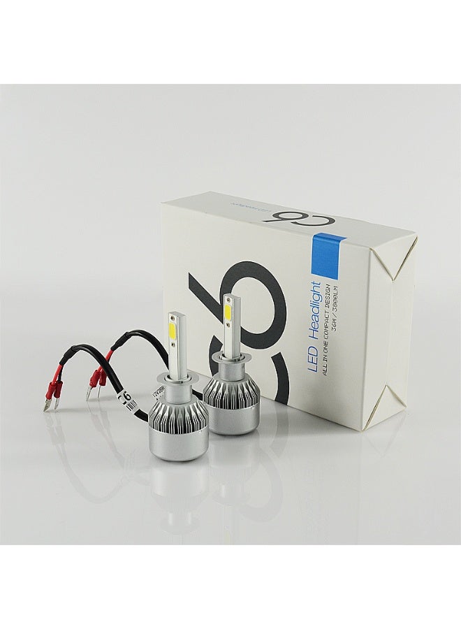 60-degree automotive LED headlights, model C6H1, ultra-bright H4 beam, H7 high-intensity, integrated front and rear high-power headlights with quick start function(C6 LED H7 single unit) - Image 3