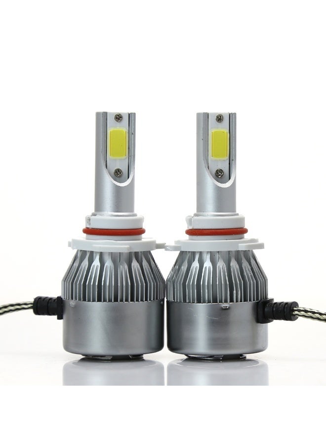 60-degree automotive LED headlights, model C6H1, ultra-bright H4 beam, H7 high-intensity, integrated front and rear high-power headlights with quick start function(C6 LED H7 single unit) - Image 1