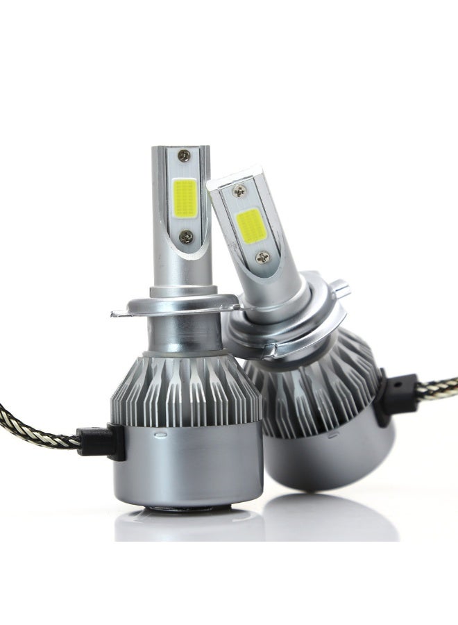 60-degree automotive LED headlights, model C6H1, ultra-bright H4 beam, H7 high-intensity, integrated front and rear high-power headlights with quick start function(C6 LED H7 single unit) - Image 2