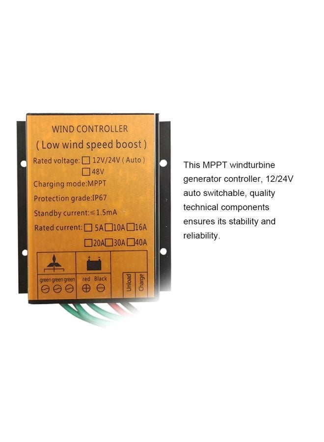 NIBEMINENT Auto Switchable Windturbine Generator Controller Gold/Black/Green 11cm  - Image 2
