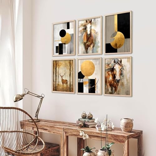 walllane - Abstract Modern wall art painting with frame for home decoration/Wall decor paintings for living room, Framed poster set for bedroom (10x13 inch, G) - Image 5