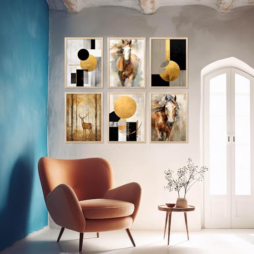 walllane - Abstract Modern wall art painting with frame for home decoration/Wall decor paintings for living room, Framed poster set for bedroom (10x13 inch, G) - Image 3