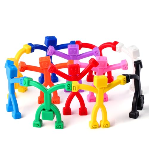 YOTNUS 12 PCS Magnetic Travel Toys for Kids Creative Portable and Educational MagneticPeopleMagnetMen Cute Robot Funny Magnets Small Fidget Toys for Classroom Prizes Easter Egg Stuffers Office - Image 1