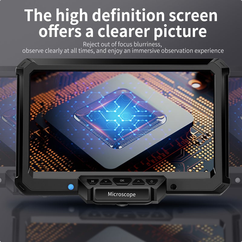 7 Inch IPS Digital Microscope 16MP 1000X Ultra-Precise Focusing Camera 1080P Video Microscope 8 LED Lights for Coin PCB Plants - Image 3