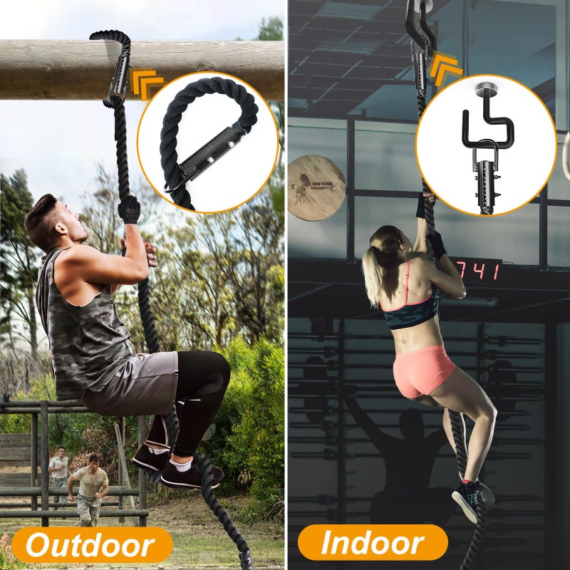 DAJOUJS Climbing Rope Climbing Rope 1.5 Inch Diameter 15Feet Length Gym Climbing Rope for Workout Fitness & Strength Training, Gym Rope, Exercise Climbing Rope in Black for Adults or Kids Outdoor & Indoor - Image 3