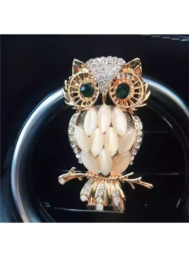 Owl Car Air Vent Clips 2PCS Crystal Antlers Durable Dashboard Decoration Easy Install - Image 1