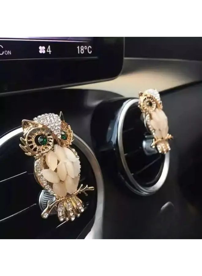 Owl Car Air Vent Clips 2PCS Crystal Antlers Durable Dashboard Decoration Easy Install - Image 4