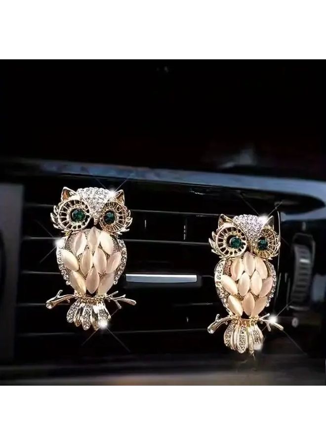 Owl Car Air Vent Clips 2PCS Crystal Antlers Durable Dashboard Decoration Easy Install - Image 5