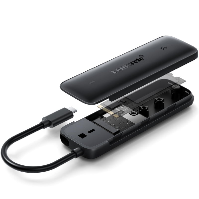 Lemorele M.2 NVMe Enclosure,USB 3.2 Gen2 10Gbps Tool-Free,SSD Enclosure for PCIe M-Key,Nvme USB Adapter Support UASP Trim for 2280 2260 2242 2230(Sata NOT Supported) - Image 4
