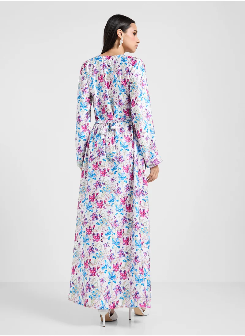 ارابيان كلوزيت Embellished Belted Jalabiya