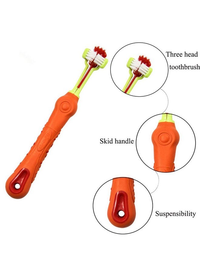 Orgrimmar Orgrimmar 3-Sided Pet Toothbrush Dog Toothbrush Removing Bad Breath Tartar Cleaning Mouth Pet Dental Care Cat Cleaning Mouth (4 Count (Pack of 1))  - Image 3