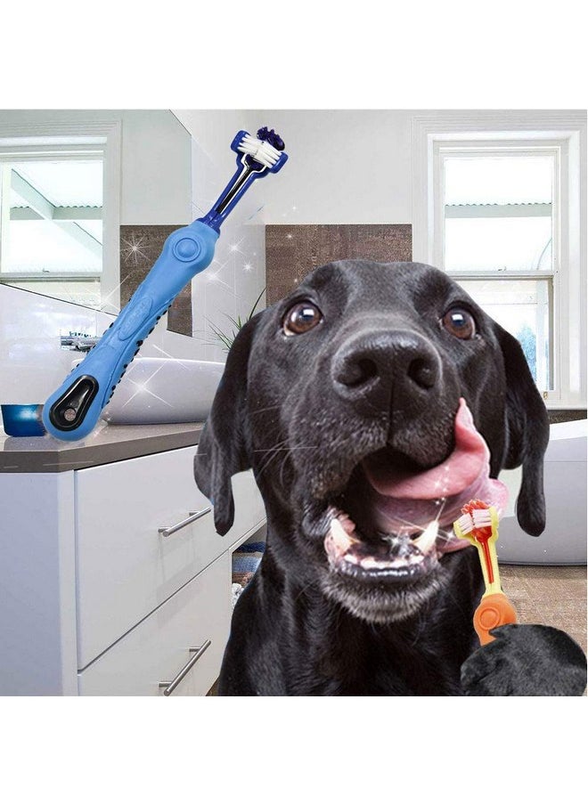 Orgrimmar Orgrimmar 3-Sided Pet Toothbrush Dog Toothbrush Removing Bad Breath Tartar Cleaning Mouth Pet Dental Care Cat Cleaning Mouth (4 Count (Pack of 1))  - Image 5