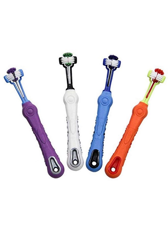 Orgrimmar Orgrimmar 3-Sided Pet Toothbrush Dog Toothbrush Removing Bad Breath Tartar Cleaning Mouth Pet Dental Care Cat Cleaning Mouth (4 Count (Pack of 1))  - Image 1