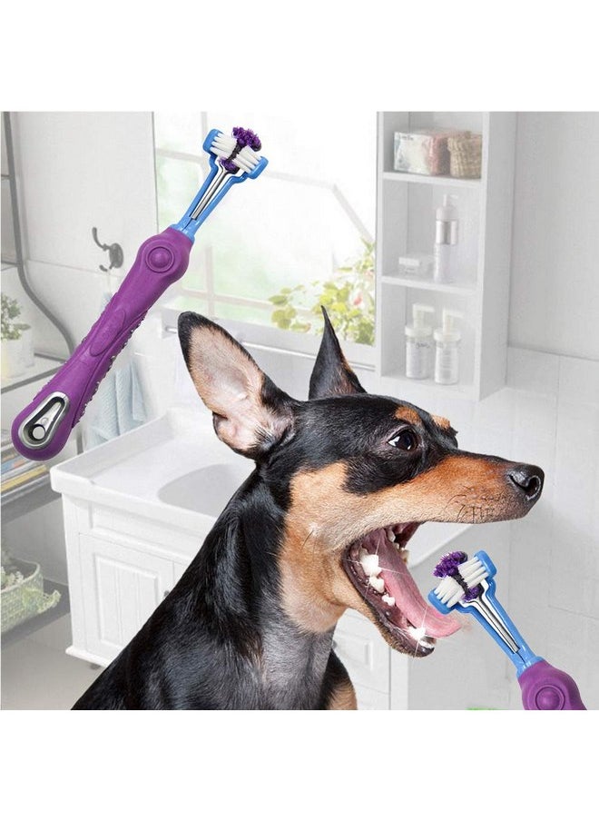 Orgrimmar Orgrimmar 3-Sided Pet Toothbrush Dog Toothbrush Removing Bad Breath Tartar Cleaning Mouth Pet Dental Care Cat Cleaning Mouth (4 Count (Pack of 1))  - Image 2