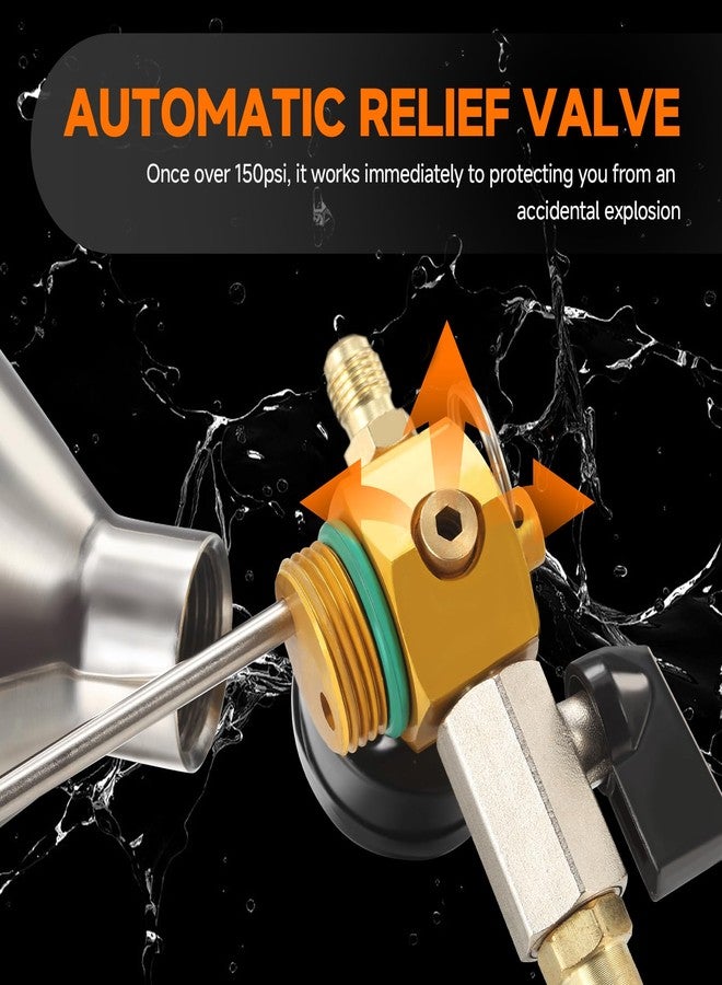 FOUR UNCLES IRONCUBE AC Flush Kit,A/C Air Conditioner System Flush Canister Kit Clean Tool Set R134a R12 R22 R410a R404a for Auto Car with 3.5 ft Hose American Interface - Image 4
