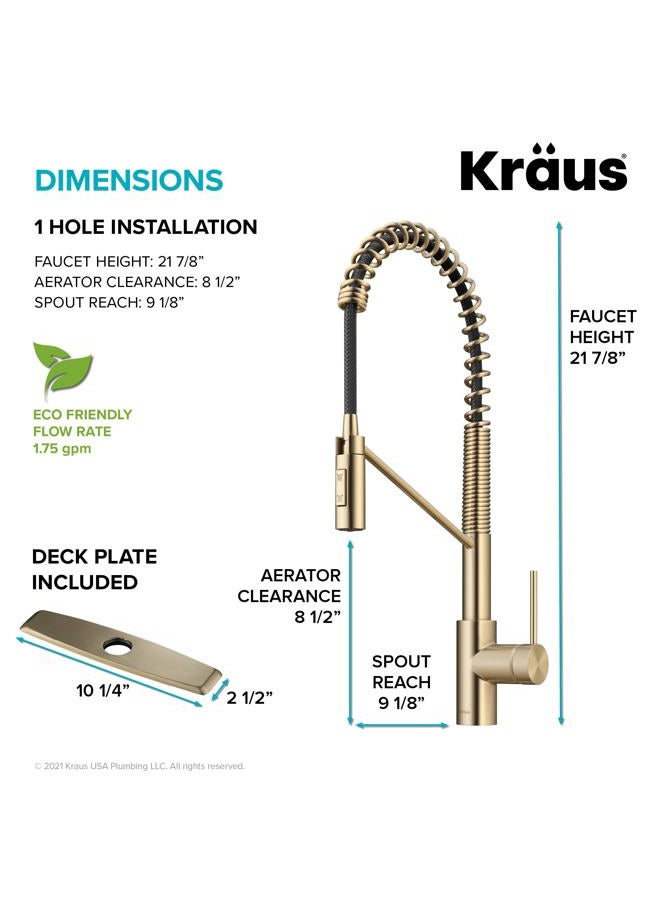 KRAUS KPF-2631SFACB Oletto Commercial Style Pull-Down Single Handle Kitchen Faucet with QuickDock Top Mount Installation Assembly, Spot Free Antique Champaigne Bronze - Image 4