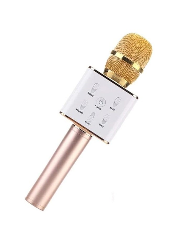 Generic - Portable Wireless Karaoke Microphone Gold , Mini Handheld Cellphone Karaoke Player Built-in Bluetooth Speaker, Karaoke MIC Machine for Home - Image 1