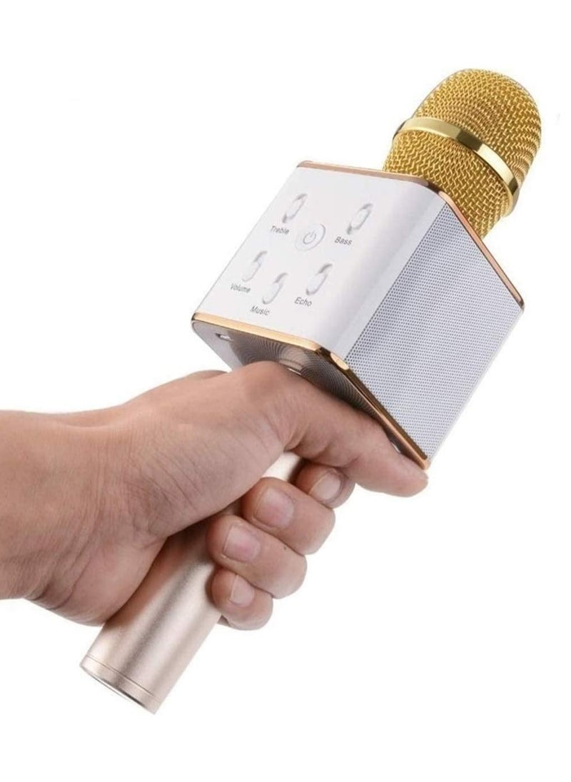 Generic - Portable Wireless Karaoke Microphone Gold , Mini Handheld Cellphone Karaoke Player Built-in Bluetooth Speaker, Karaoke MIC Machine for Home - Image 1