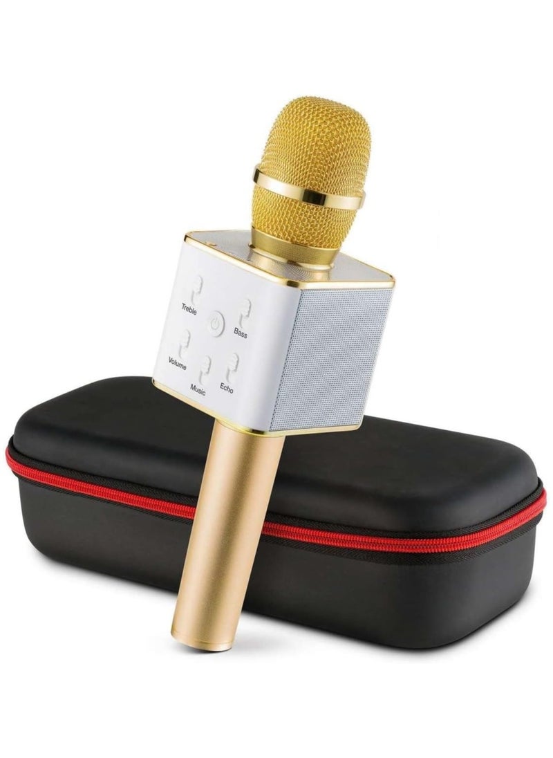 Generic - Portable Wireless Karaoke Microphone Gold , Mini Handheld Cellphone Karaoke Player Built-in Bluetooth Speaker, Karaoke MIC Machine for Home - Image 1